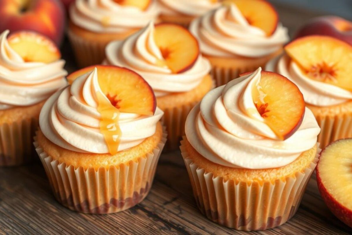 You are currently viewing Honey Peach Cream Cheese Cupcakes Recipe – Soft, Sweet & Irresistible