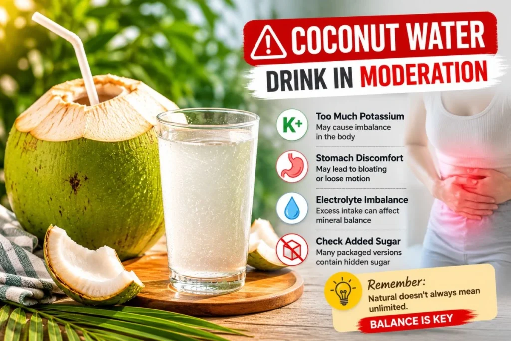 Coconut water: drink in moderation