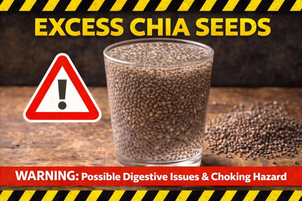 Excess chia seeds warning caution