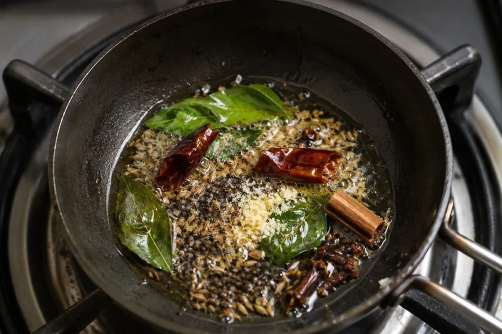 Prepare the Tadka For Gujarati Kadhi